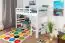 Hochbett für Kinder 90 x 190 cm | Massivholz: Buche | Weiß Lackiert | umbaubar in Einzelbett | Premium-Qualität | inkl. Rollrost Abbildung