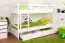 90 x 200 cm Etagenbett mit Stauraum / 2 Schubladen für Kinder Massivholz: Buche | Weiß Lackiert | umbaubar in 2 Einzelbetten | Premium-Qualität | inkl. Rollroste Abbildung