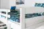 Hochbett für Kinder 90 x 190 cm | Massivholz: Buche | Weiß Lackiert | umbaubar in Einzelbett | Premium-Qualität | inkl. Rollrost Abbildung