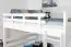 Hochbett für Kinder 140 x 190 cm | Massivholz: Buche | Weiß Lackiert | umbaubar in Einzelbett | Premium-Qualität | inkl. Rollrost Abbildung