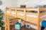 Hochbett für Kinder 140 x 200 cm | Massivholz: Buche | Natur Lackiert | umbaubar in Einzelbett | Premium-Qualität | inkl. Rollrost Abbildung