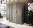 Eleganter Kleiderschrank Leeds 21, Farbe: Grau - Abmessungen: 200 x 155 x 51 cm (H x B x T)