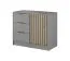 Kommode mit drei Schubladen Leeds 26, Farbe: Grau - Abmessungen: 86 x 105 x 45 cm (H x B x T)