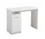Neutraler Schreibtisch mit drei Fächer Rovat 02, Farbe: Weiß, ABS-Kanten, Griff: Grau, Maße: 74,5 x 100 x 50 cm, einfaches und modernes Design