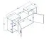 Jugendzimmer - Hängeschrank Garian 12, Farbe: Eiche / Weiß / Grau - Abmessungen: 53 x 120 x 32 cm (H x B x T)