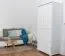 Kleiderschrank Kiefer Vollholz massiv weiß lackiert 009 - Abmessung 190 x 80 x 60 cm (H x B x T)