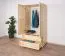 Kleiderschrank Massivholz natur 010 - Abmessung 190 x 90 x 60 cm (H x B x T)