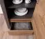 Vitrine Selun 10, Farbe: Eiche Dunkelbraun / Grau - 197 x 50 x 43 cm (H x B x T)