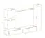 Elegante Wohnwand Balestrand 120, Farbe: Grau / Weiß - Abmessungen: 180 x 280 x 40 cm (H x B x T), mit Push-to-open Funktion