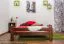 Jugendbett Kiefer Vollholz massiv Nussfarben A11, inkl. Lattenrost - Abmessung 160 x 200 cm