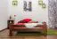 Jugendbett Kiefer Vollholz massiv Nussfarben A11, inkl. Lattenrost - Abmessung 160 x 200 cm