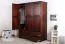 Kleiderschrank Kiefer Vollholz massiv Walnussfarben Junco 03 - Abmessungen: 195 x 154 x 60 cm (H x B x T)