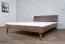 Doppelbett / Gästebett Engordany 10 | Buche Vollholz massiv | lackiert | Liegefläche: 160 x 200 cm | Farbe: Walnuss | mit stabiler Kopfstütze | zeitloses Design