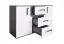 Jugendzimmer - Kommode Oskar 07, Farbe: Anthrazit / Weiß - 84 x 128 x 40 cm (H x B x T)
