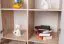 Kinderzimmer - Kommode Fabian 07, Farbe: Eiche Hellbraun / Weiß / Grau - 130 x 80 x 40 cm (H x B x T)