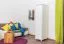 Kleiderschrank | 1 Drehtür | 1 Schublade | mit Kleiderstange | 47 cm breit | Massivholz | Farbe: Weiß Abbildung