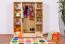 162 cm breiter Kleiderschrank mit 4 Türen, 8 Fächern und 3 Schubladen aus Massiv-Holz | Farbe: Natur | Tiefe: 60 cm Abbildung