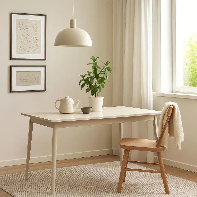 Esstisch | Farbe: Beige | rechteckig | hochwertiges Material | Maße: 180 x 90 cm | modernes Design | für Esszimmer