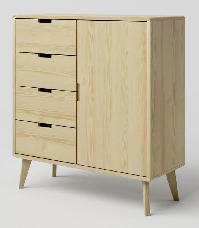 Kommode Kiefer massiv natur Aurornis 38 - Abmessungen: 104 x 96 x 40 cm (H x B x T)