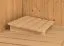 Sauna "Tjara 1" mit Kranz - Farbe: Natur - 221 x 198 x 212 cm (B x T x H)
