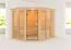 Sauna "Alvara" mit bronzierter Tür und Kranz - Farbe: Natur - 245 x 210 x 202 cm (B x T x H)