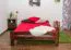 Jugendbett Kiefer Vollholz massiv Nussfarben A11, inkl. Lattenrost - Abmessung 160 x 200 cm