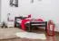 Einzelbett "Easy Premium Line" K1/2n, Buche Vollholz massiv schokobraun lackiert - Liegefläche: 90 x 190 cm