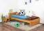 Kinderbett / Jugendbett Kiefer massiv Vollholz Erlefarben 78, inkl. Lattenrost - 100 x 200 cm