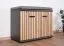 Garderobe Ringerike 02, Farbe: Anthrazit / Eiche Artisan - Abmessungen: 203 x 90 x 32 cm (H x B x T), mit Sitzkissen