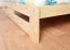 Doppelbett / Gästebett 39 inkl. Lattenrost, Farbe: Natur, massiv - 180 x 200 cm (B x L)