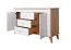 Kommode Bambey 08, Farbe: Eiche / Weiß - 90 x 144 x 44 cm (H x B x T)