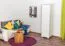 Kleiderschrank | 1 Drehtür | 1 Schublade | mit Kleiderstange | 47 cm breit | Massivholz | Farbe: Weiß Abbildung