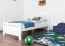 Bettrahmen für Kinder / Kinderbett 90 x 200 cm | Massivholz: Kiefer | Weiß Lackiert Abbildung