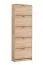 Hoher Schuhschrank Gradide 05, Farbe: Eiche Sonoma, fünf Kipptüren, Griffe: Grau, 10 Fächer, Maße: 191,5 x 67 x 28 cm, ABS-Kantenschutz, für den Vorraum