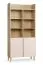 Regal mit zwei Türen | Farbe: Eiche / Beige | 10 Fächer | Maße: 94,5 x 38 x 204 cm | Soft-Close-Funktion | ABS-Kantenschutz | Beine: Kiefernholz