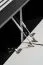 Wohnwand | 3 Meter lang | Farbe: Schwarz / Eiche Vicking | geriffelte Front | inkl. Integrierte LED-Beleuchtung | 1 Vitrine | 2 Wandregale | 300 x 45 x 160 cm