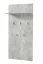 Garderobe mit Beton Optik Molia 03, fünf Haken, eine Ablagefläche, Farbe: Beton, ABS-Kantenschutz, Maße: 137 x 67 x 19,5 cm, für Vorraum