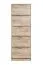 Schuhschrank im modernen Design Gradide 06, Farbe: Eiche Grau, fünf Kipptüren, ABS-Kanten, Maße: 191,5 x 67 x 28 cm, 10 Fächer, schmaler Schuhschrank