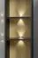 Wohnwand | 3 Meter lang | Farbe: Schwarz / Eiche Vicking | geriffelte Front | inkl. Integrierte LED-Beleuchtung | 1 Vitrine | 2 Wandregale | 300 x 45 x 160 cm