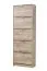 Schuhschrank im modernen Design Gradide 06, Farbe: Eiche Grau, fünf Kipptüren, ABS-Kanten, Maße: 191,5 x 67 x 28 cm, 10 Fächer, schmaler Schuhschrank