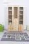 Vitrine / Kleiderschrank Columba 01 | Kiefer massiv | Farbe: Natur |121 x 50 x 194 cm (L x T x H) | 11 Fächer | Milchglasscheiben | 4 Schubladen