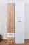 Jugendzimmer - Drehtürenschrank / Kleiderschrank Dennis 01, Farbe: Esche / Weiß - Abmessungen: 188 x 80 x 52 cm (H x B x T)
