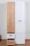 Jugendzimmer - Drehtürenschrank / Kleiderschrank Dennis 01, Farbe: Esche / Weiß - Abmessungen: 188 x 80 x 52 cm (H x B x T)