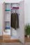 Jugendzimmer - Drehtürenschrank / Kleiderschrank Dennis 01, Farbe: Esche / Weiß - Abmessungen: 188 x 80 x 52 cm (H x B x T)