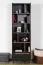 Regal Mairenke 10, Farbe: Walnuss / Schwarz matt - Abmessungen: 191 x 59 x 40 cm (H x B x T)