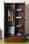 Kleiderschrank Kiefer Vollholz massiv Walnussfarben Junco 08B - Abmessung 195 x 102 x 59 cm (H x B x T)