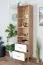 Vitrine Hohgant 09, Farbe: Eiche / Weiß - 209 x 50 x 42 cm (H x B x T)