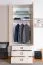 Drehtürenschrank / Kleiderschrank 18, Farbe: Weiß / Creme - Abmessungen: 236 x 84 x 56 cm (H x B x T)