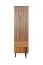 Schrank Slatina 47, Farbe: Eiche / Schwarz, teilmassiv - Abmessungen: 203 x 56 x 63 cm (H x B x T)