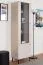 Vitrine Petkula 02, Farbe: Beige hell - Abmessungen: 190 x 55 x 40 cm (H x B x T), mit 2 Türen und 5 Fächern